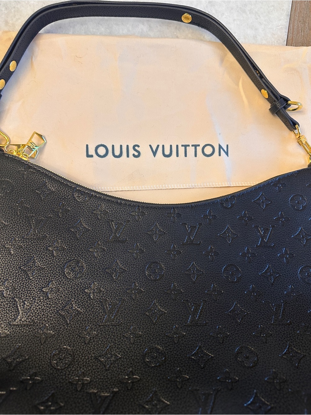 Louis Vuitton Black Monogram Embossed Chain Shoulder Bag - Picture 7 of 7